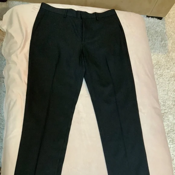 JCrew Black 30 32 Slim Bowery Four Seasons Wool Dress Pants ‘Minimalist Normcore - Picture 2 of 8